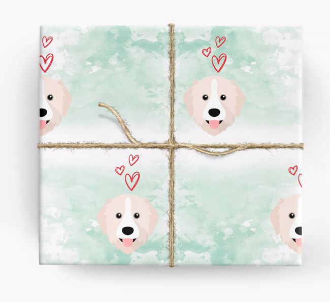 {breedCommonName} Icons & Hearts Wrapping Paper