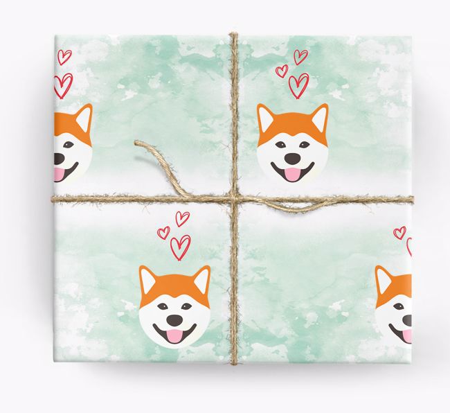 {breedCommonName} Icons & Hearts Wrapping Paper