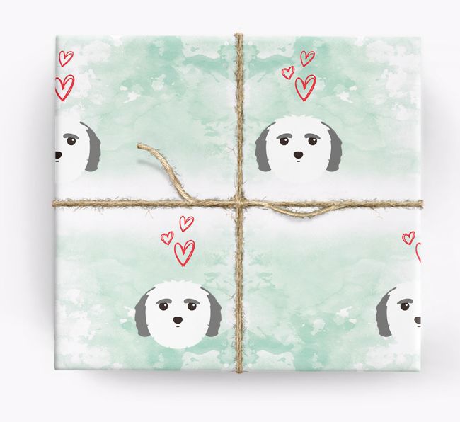 {breedCommonName} Icons & Hearts Wrapping Paper