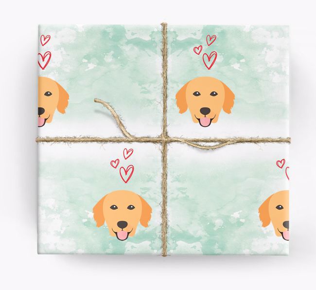 {breedCommonName} Icons & Hearts Wrapping Paper