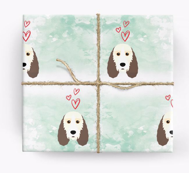 {breedCommonName} Icons & Hearts Wrapping Paper