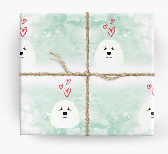 {breedCommonName} Icons & Hearts Wrapping Paper