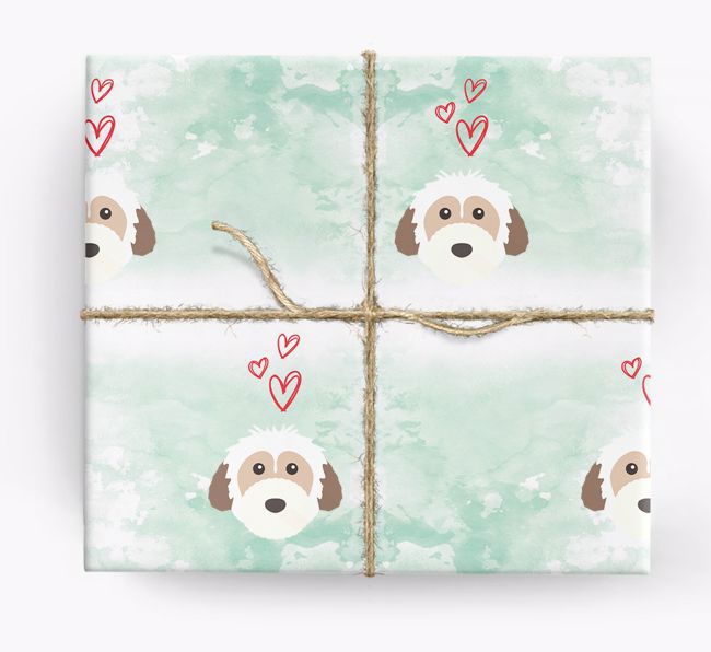 {breedCommonName} Icons & Hearts Wrapping Paper