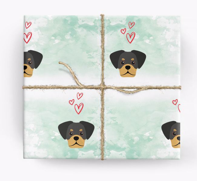 {breedCommonName} Icons & Hearts Wrapping Paper