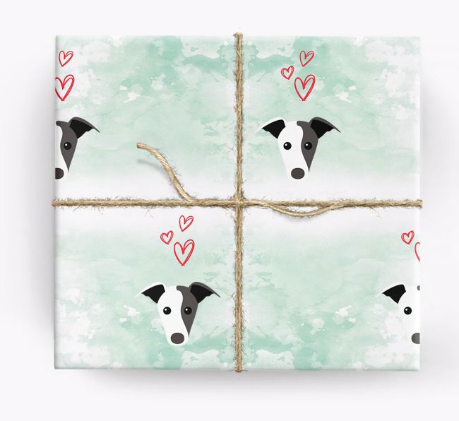 {breedCommonName} Icons & Hearts Wrapping Paper