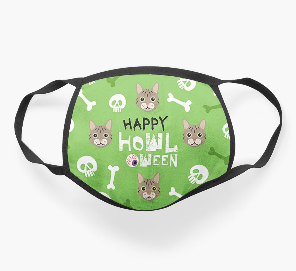 'Happy Howloween' - Personalised {breedFullName} Face Mask with filter