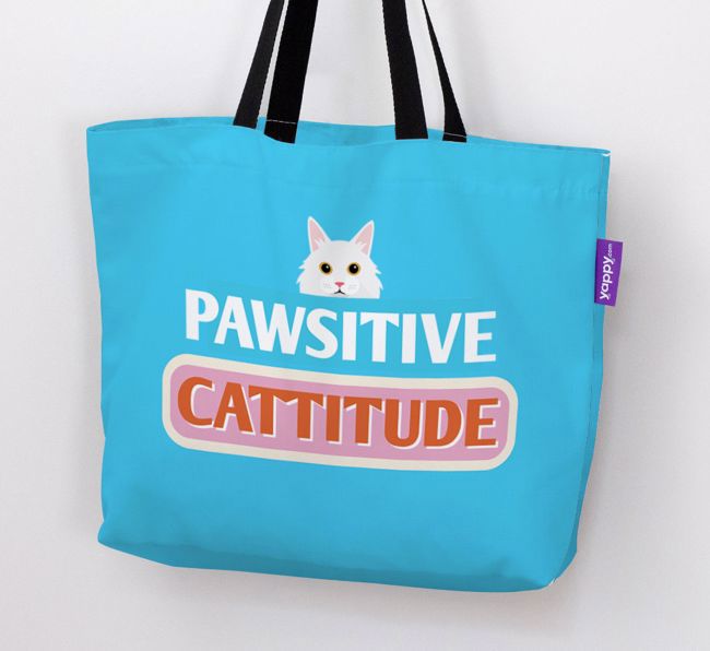 'Pawsitive Catitude' - Personalised {breedFullName} Canvas Bag