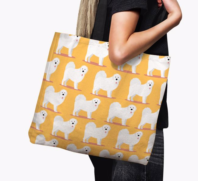 'Yappicon Profile Pattern' - Personalized {breedFullName} Canvas Bag