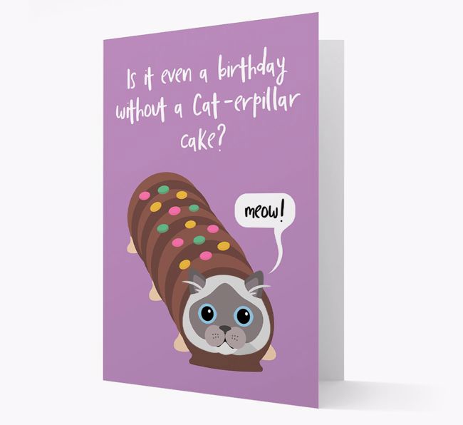 'Cat-erpillar Cake' - Personalised {breedCommonName} Card
