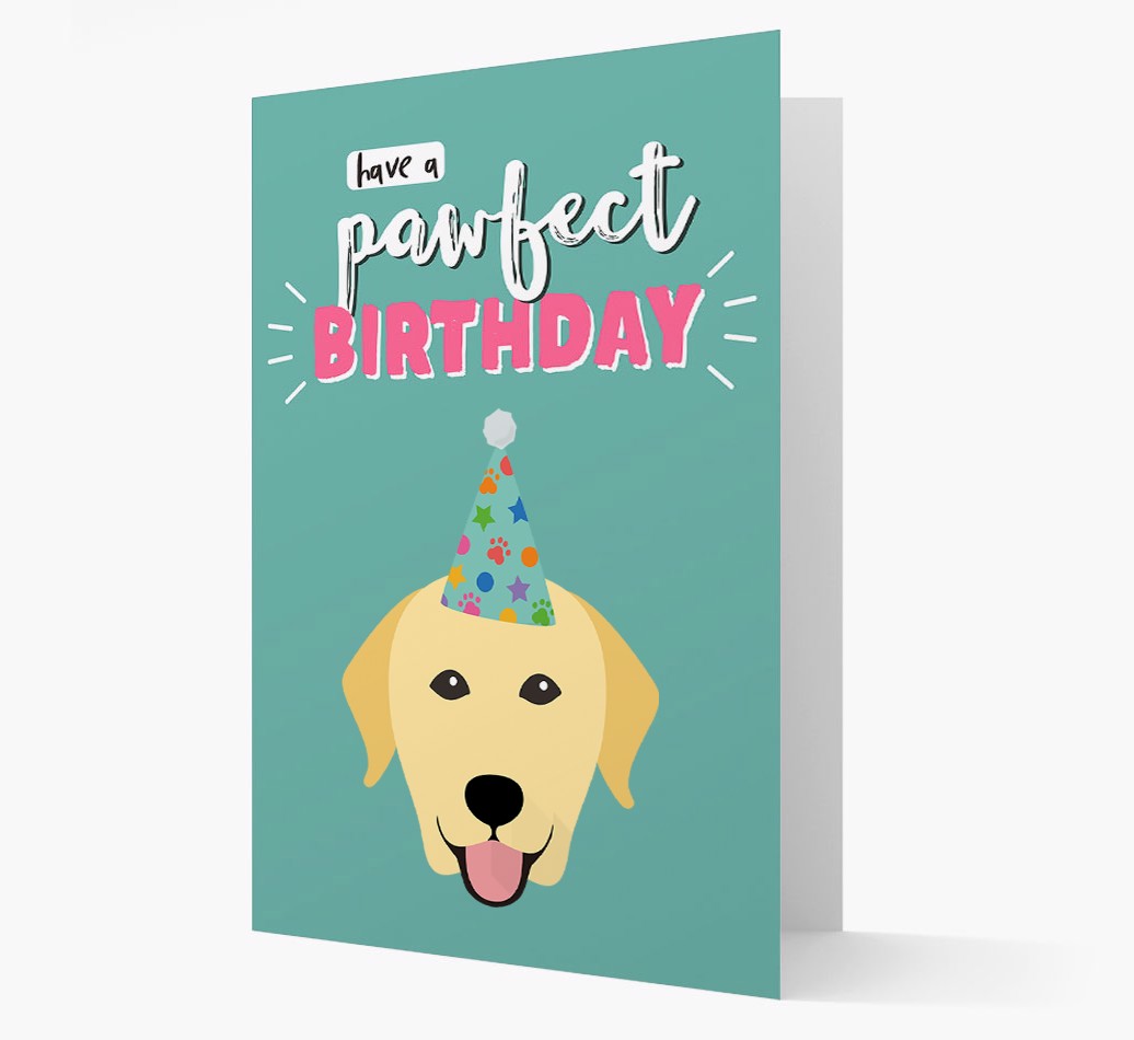 'Have A Pawfect Birthday' - Personalised {breedFullName} Card Front