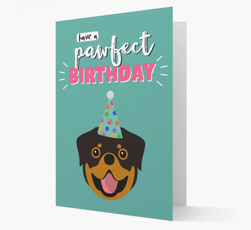 'Have A Pawfect Birthday' - Personalized {breedFullName} Card Front