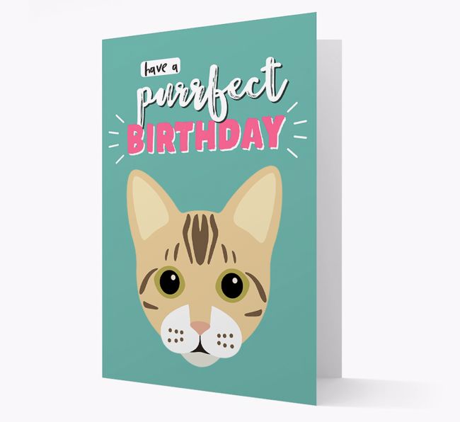 'Have a Purrfect Birthday' - Personalized {breedCommonName} Card 