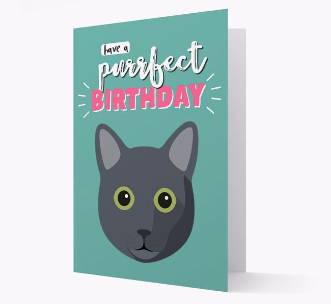 'Have a Purrfect Birthday' - Personalized {breedCommonName} Card 