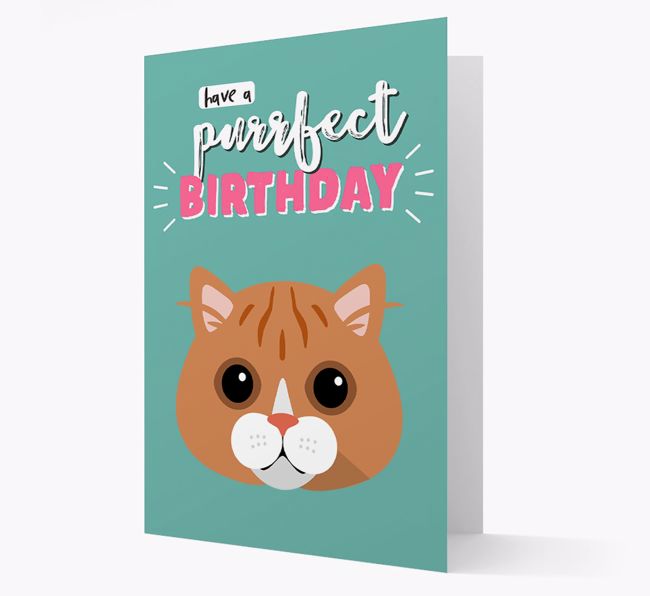 'Have a Purrfect Birthday' - Personalised {breedCommonName} Card