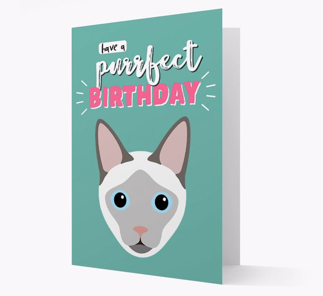 'Have a Purrfect Birthday' - Personalized {breedCommonName} Card 