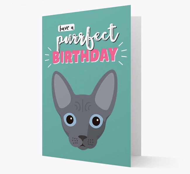 'Have a Purrfect Birthday' - Personalized {breedCommonName} Card 
