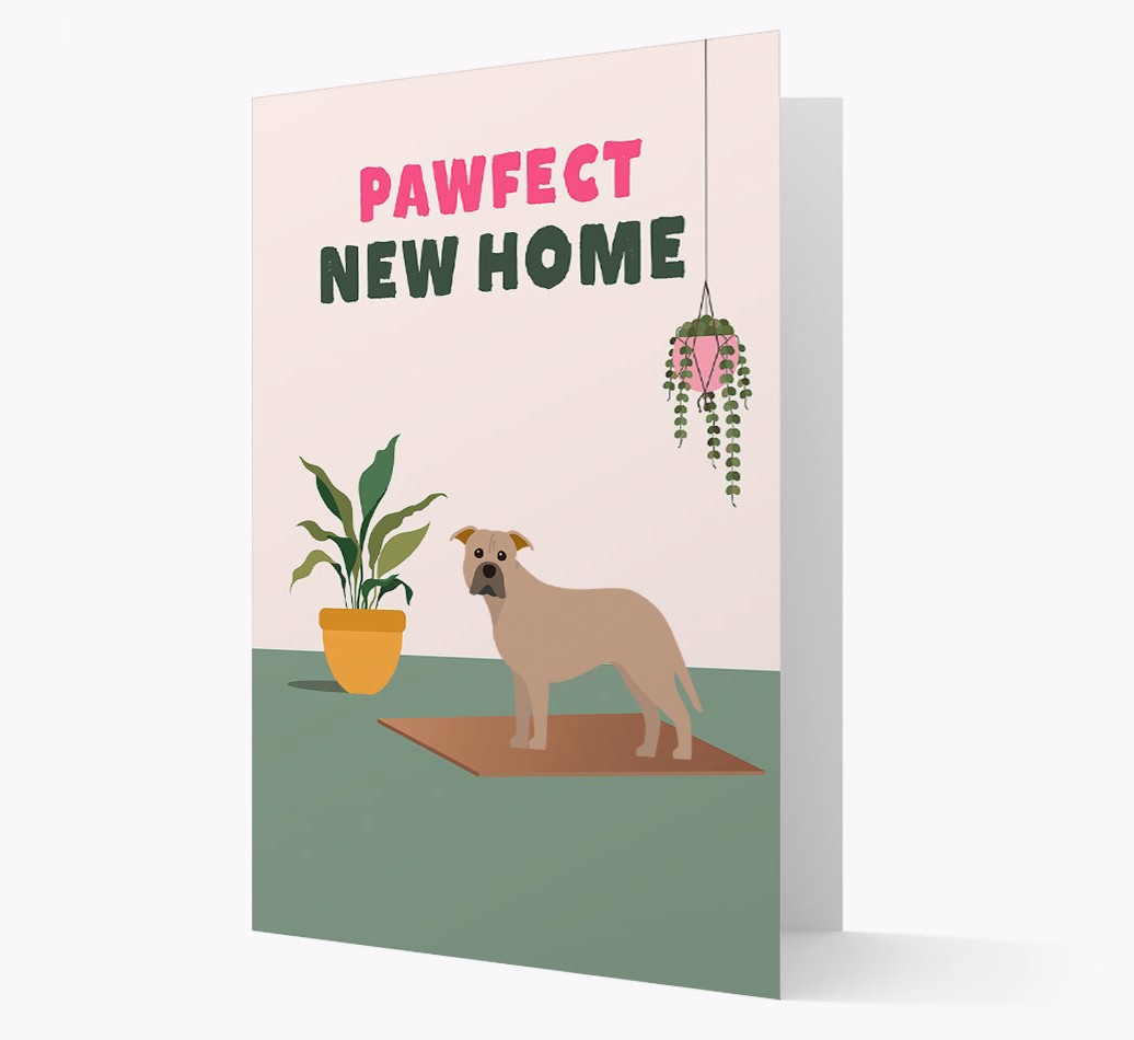 'Pawfect New Home' - Personalized {breedFullName} Card Front