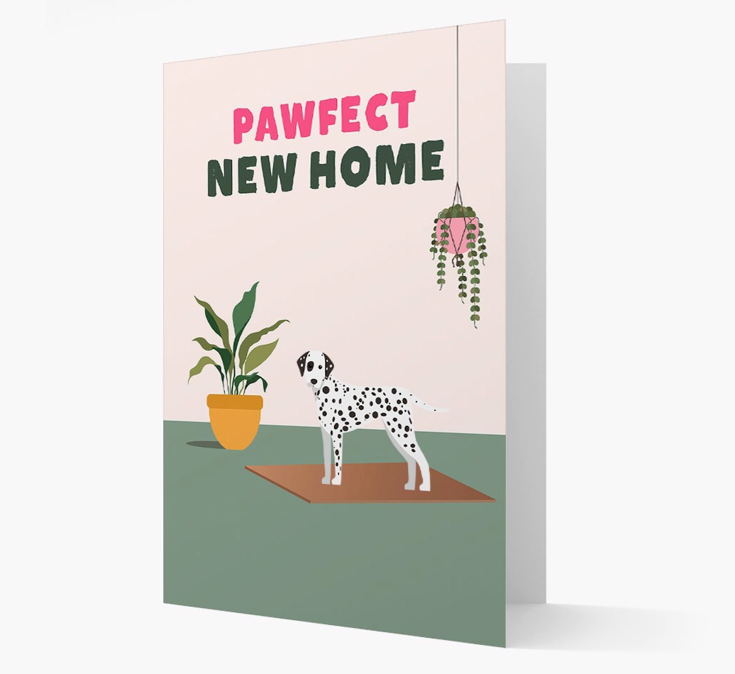 'Pawfect New Home' - Personalized {breedFullName} Card Front