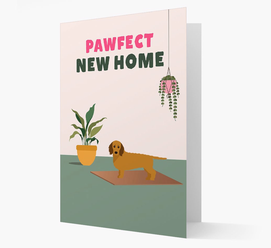 'Pawfect New Home' - Personalized {breedFullName} Card Front