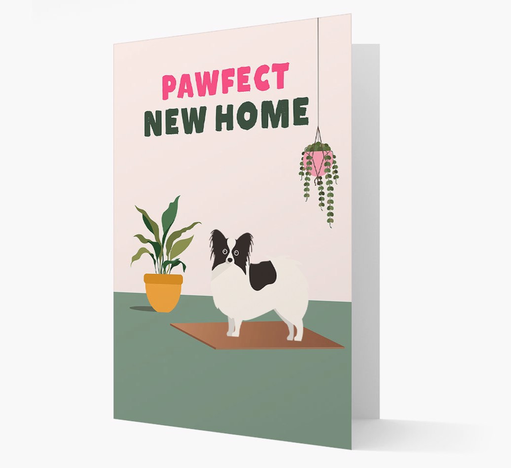 'Pawfect New Home' - Personalized {breedFullName} Card Front