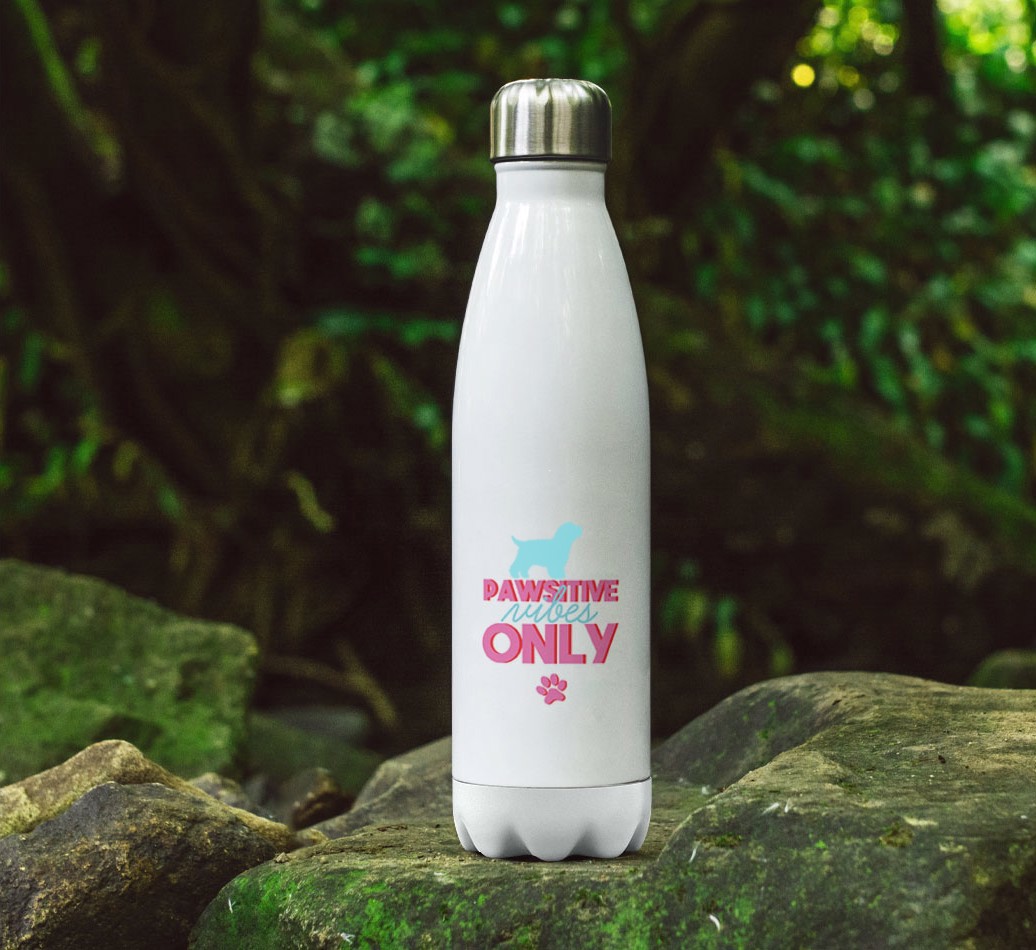 'Pawsitive Vibes Only' - Personalised {breedFullName} Water Bottle