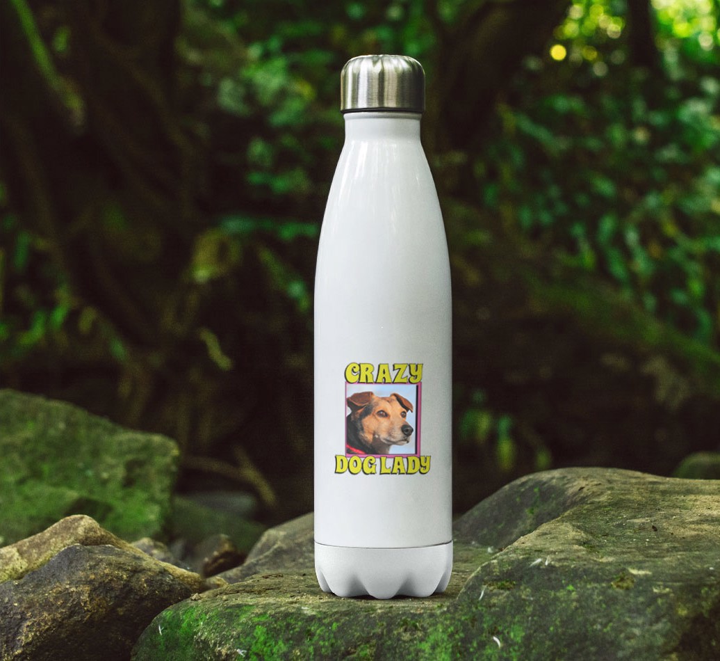 'Crazy Dog Lady' - Personalised {breedFullName} Water Bottle