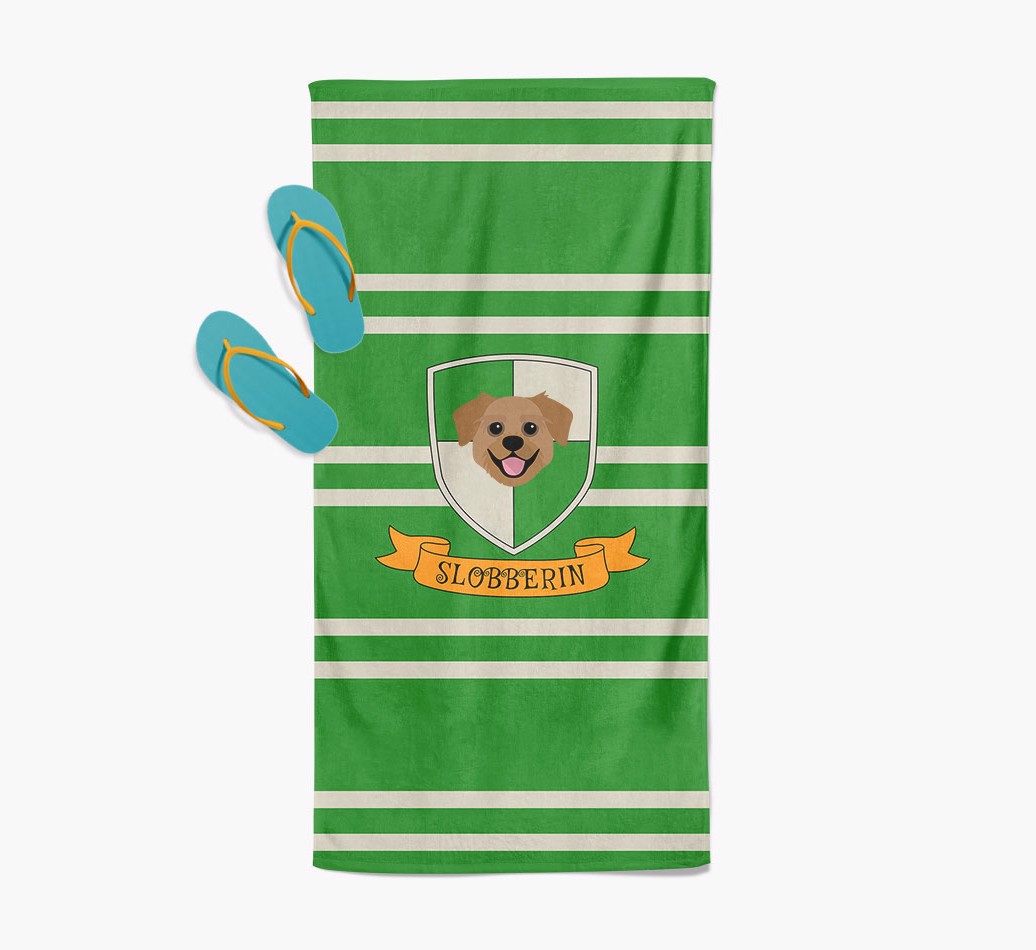 'Harry Pawter' Pool Towel with {breedFullName} Icon with slippers