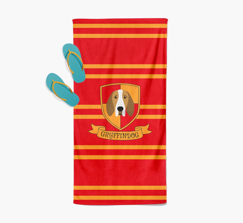 'Harry Pawter' Pool Towel with {breedFullName} Icon with slippers