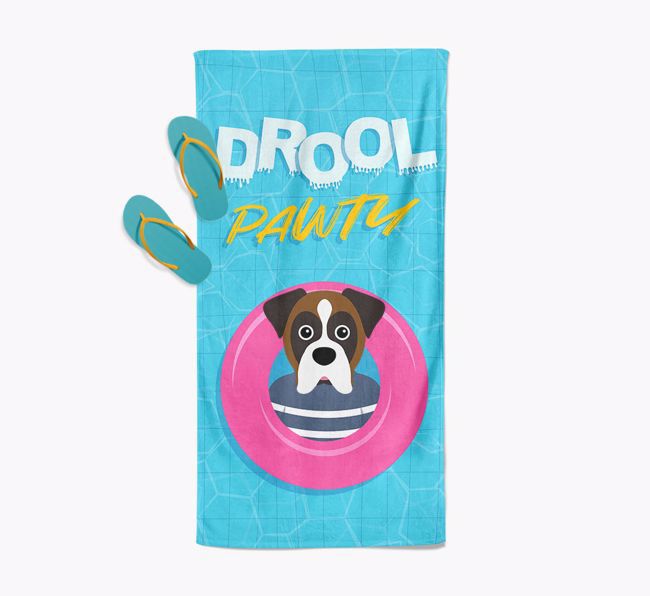 'Drool Pawty' - Personalised {breedFullName} Towel