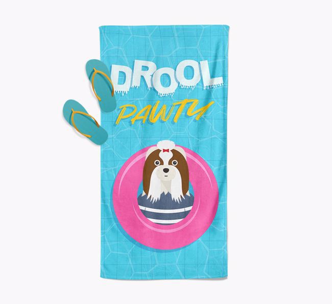 'Drool Pawty' - Personalized {breedFullName} Towel