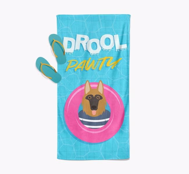 'Drool Pawty' - Personalised {breedFullName} Towel