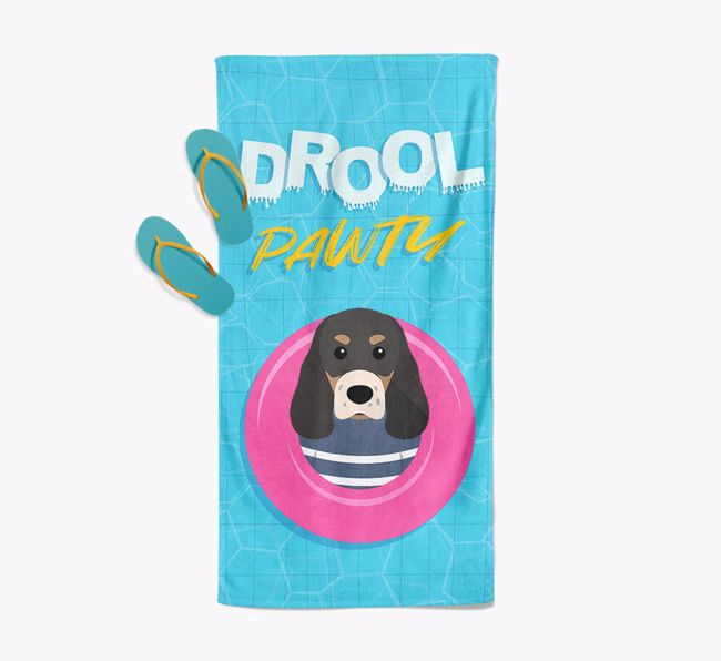 'Drool Pawty' - Personalised {breedFullName} Towel