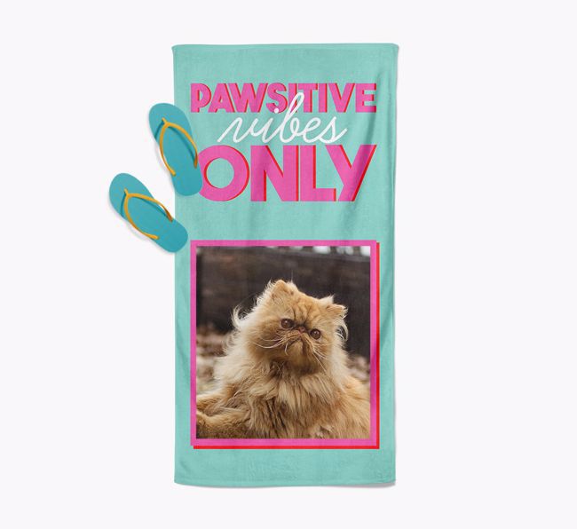 'Pawsitive Vibes Only' Personalised {breedFullName} Photo Upload Towel