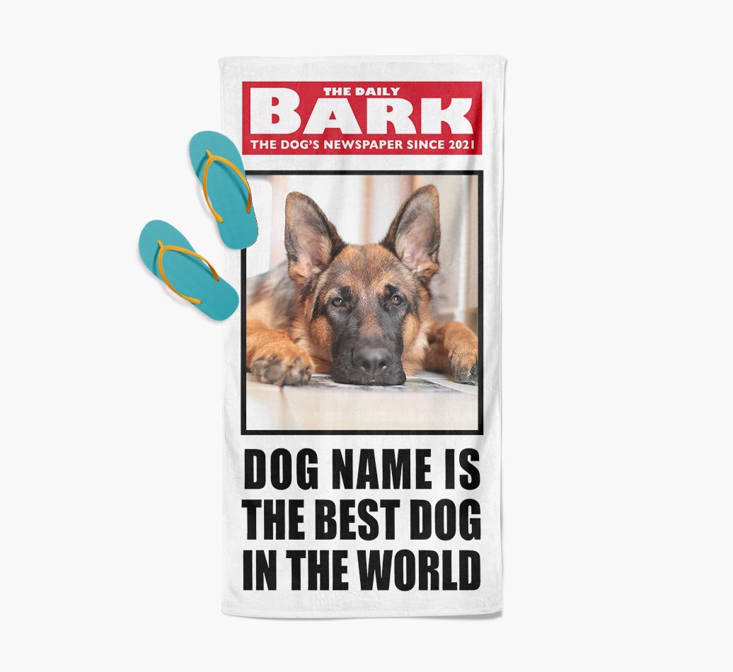 'Best Dog In The World' - Personalized Photo Upload {breedFullName} Towel