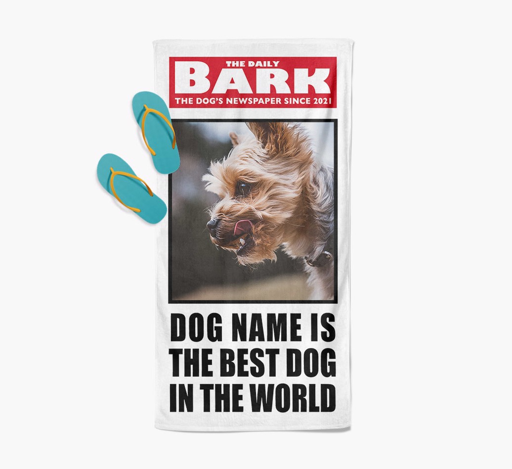 'Best Dog In The World' - Personalized Photo Upload {breedFullName} Towel