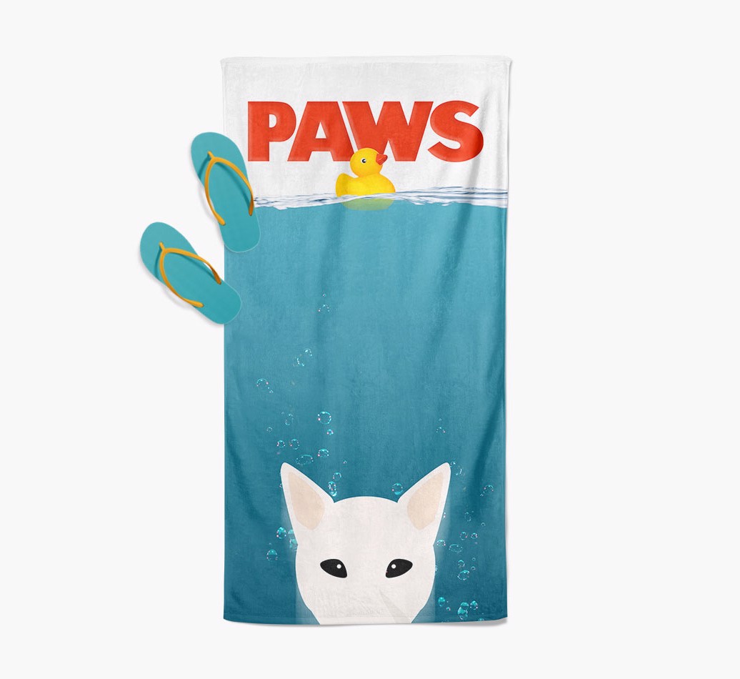 'Paws' - Personalized {breedFullName} Towel - with flip flops