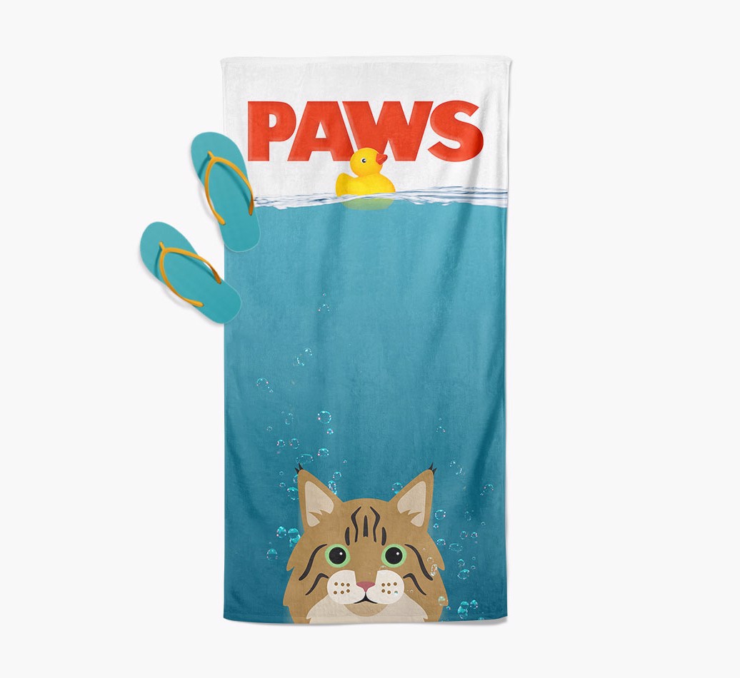 Paws: Personalized {breedCommonName} Towel - with flip flops