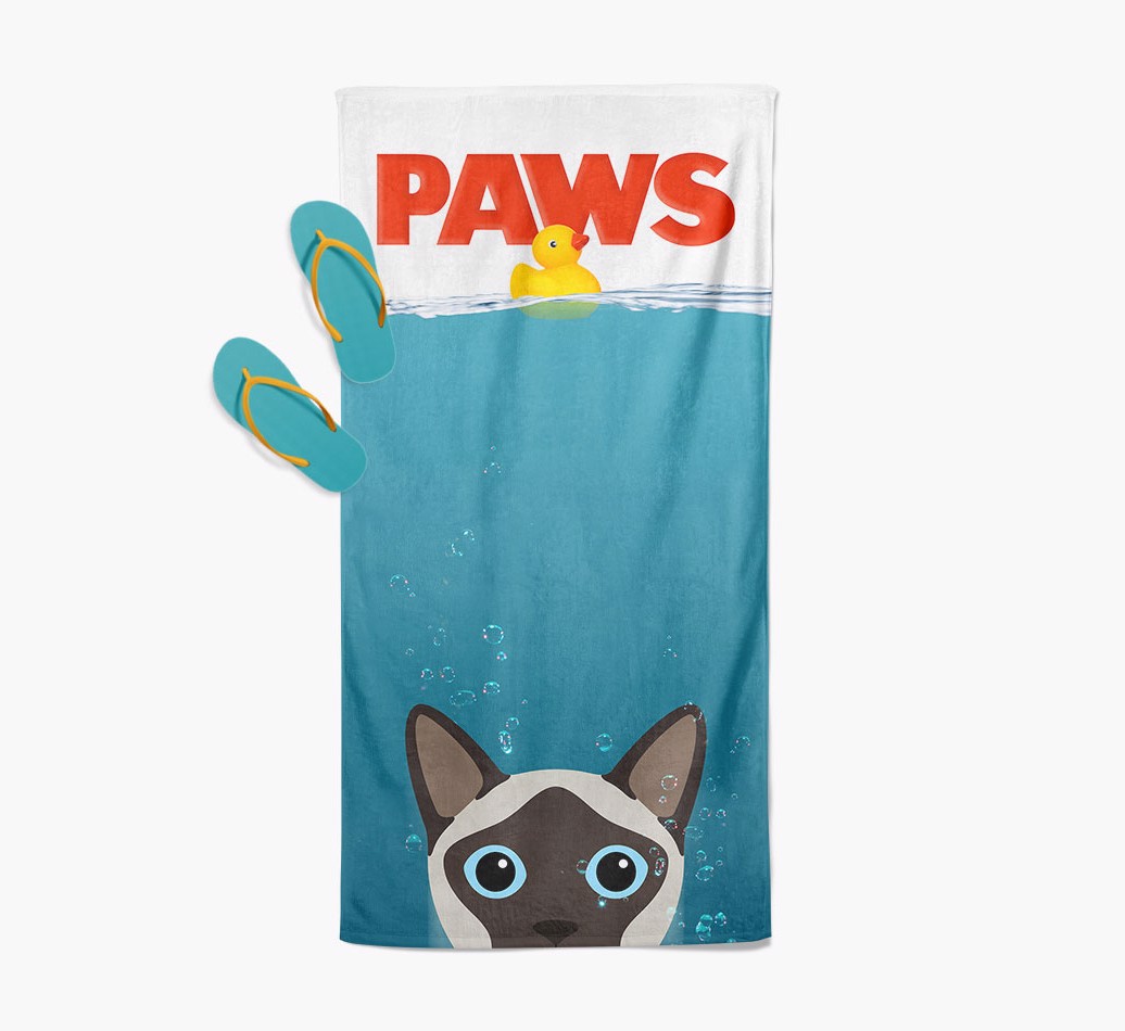 'Paws' - Personalised {breedCommonName} Towel - with flip flops
