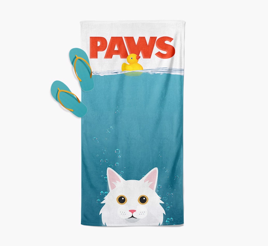 'Paws' - Personalised {breedCommonName} Towel - with flip flops