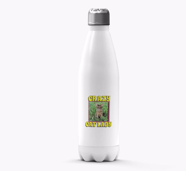 'Crazy Cat Lady' - Personalised {breedFullName} Water Bottle