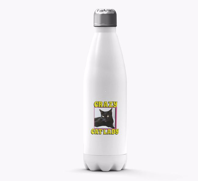 'Crazy Cat Lady' - Personalised {breedFullName} Water Bottle
