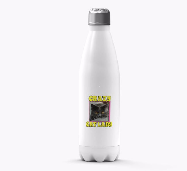 'Crazy Cat Lady' - Personalised {breedFullName} Water Bottle