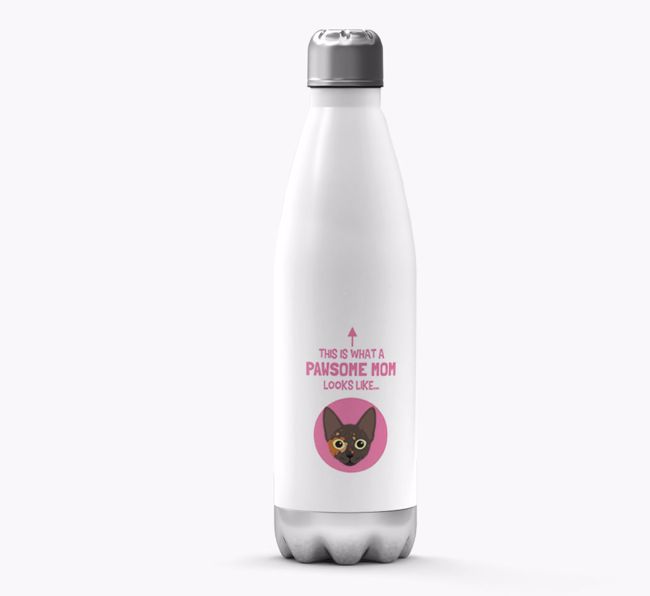 'Pawsome Mom...' - Personalized {breedFullName} Water Bottle