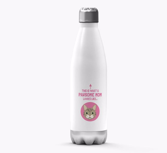 'Pawsome Mom...' - Personalized {breedFullName} Water Bottle