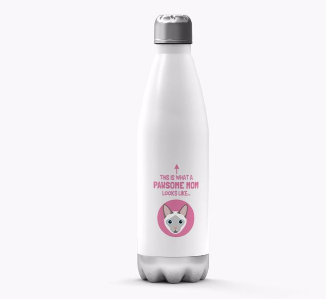 'Pawsome Mom...' - Personalized {breedFullName} Water Bottle