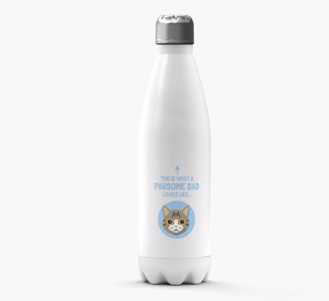 'Pawsome Dad...' - Personalised {breedFullName} Water Bottle