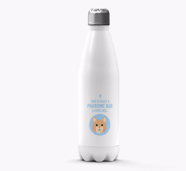 'Pawsome Dad...' - Personalised {breedFullName} Water Bottle