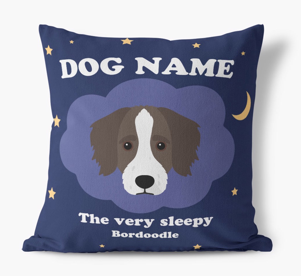 The Very Sleepy Dog: Personalized Canvas Pillow