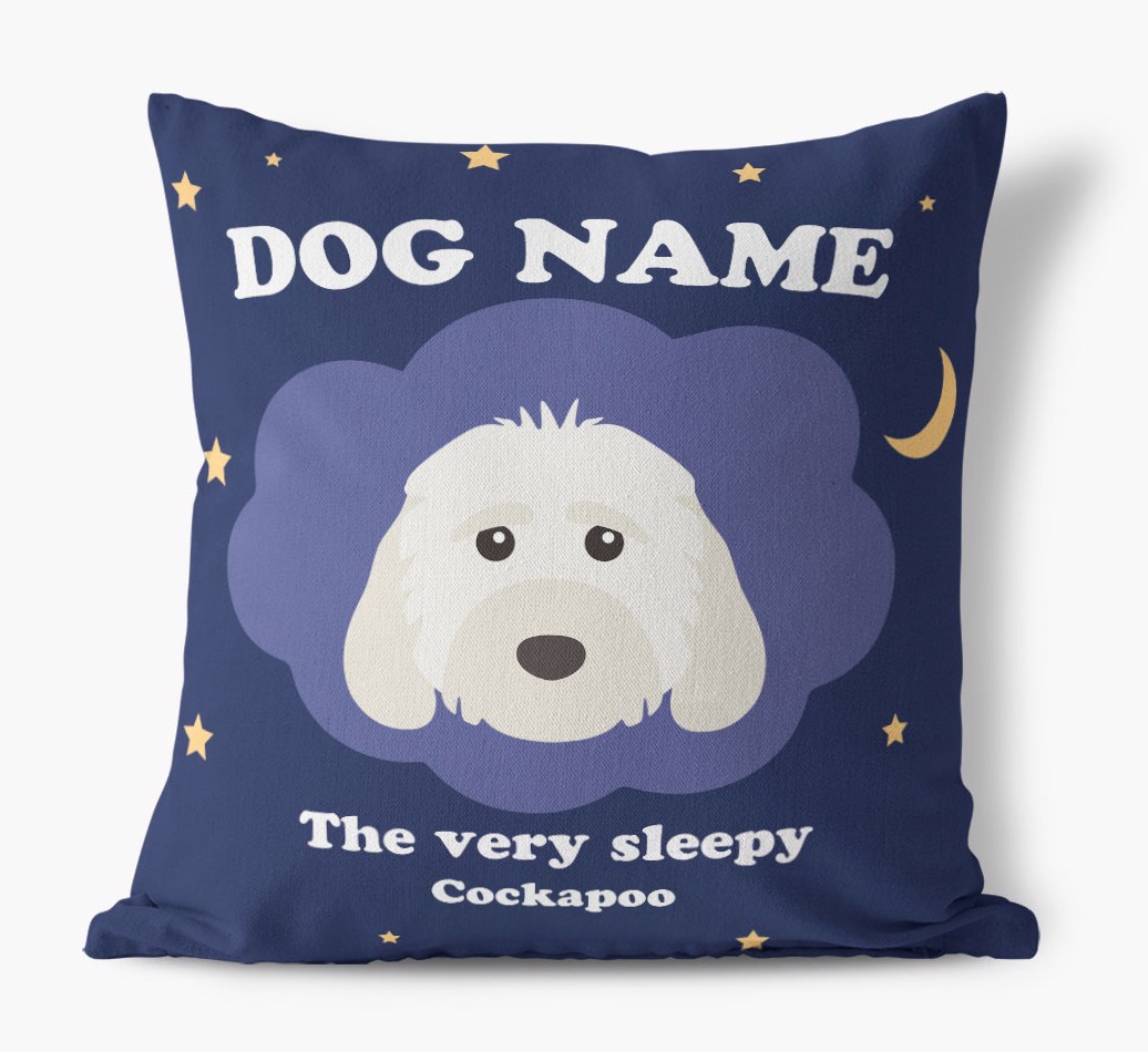 The Very Sleepy Dog: Personalised Canvas Cushion