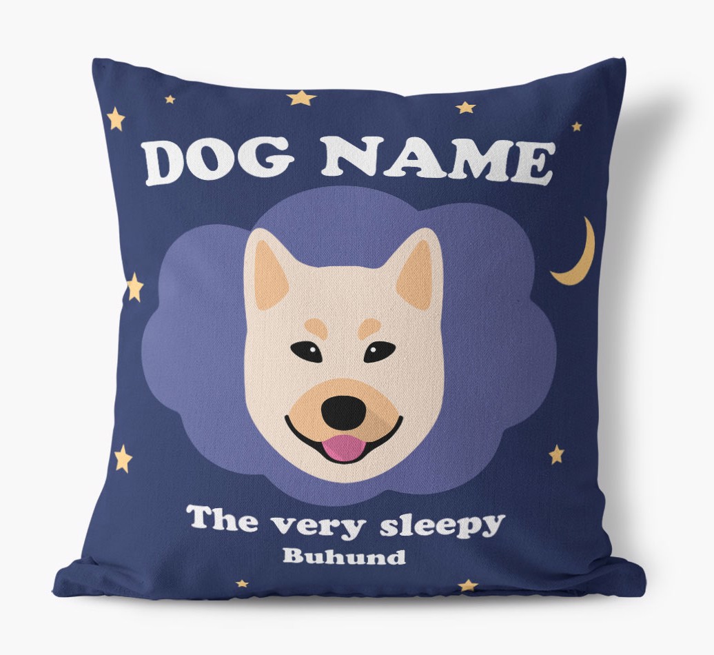 The Very Sleepy Dog: Personalized Canvas Pillow